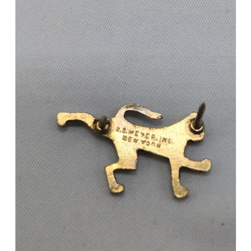 N.S. Meyer New York Army ROTC Leopard Mascot Insignia Clutch Back Pin Vintage